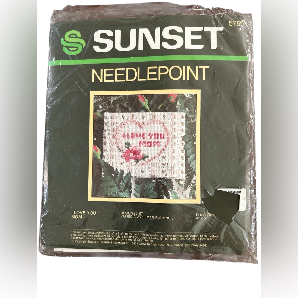 New Sunset Needlepoint Kit - I Love You Mom